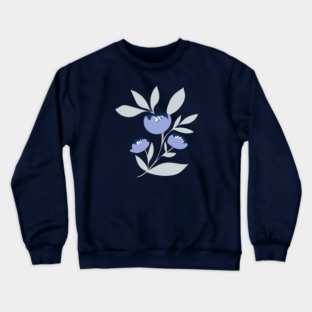 Periwinkle blue peony flower Crewneck Sweatshirt by Jennifer Ladd